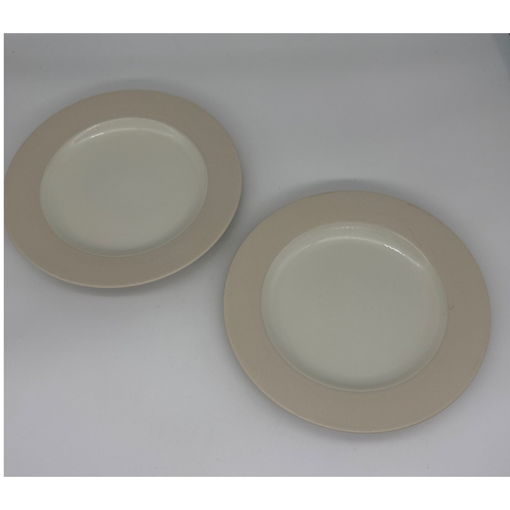 Noritake Colorwave Cream Salad Plates Set of 2 Stoneware 8.25 Inch 8040 Flaw